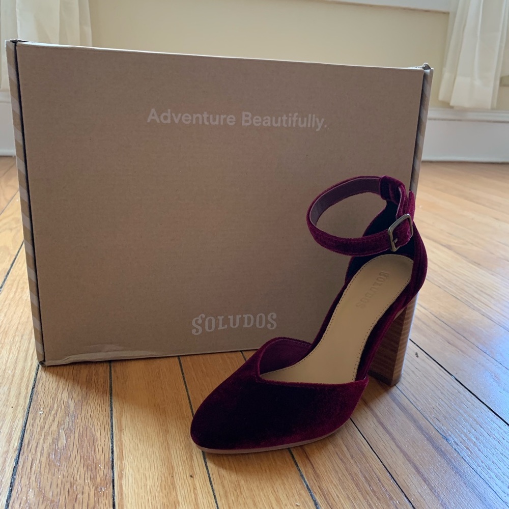 Soludos Collette Bordeaux Velvet Heel